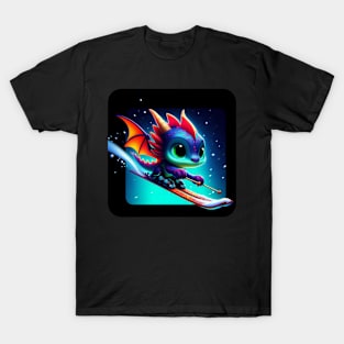 Rufie the Dragon - Skiing #41 T-Shirt